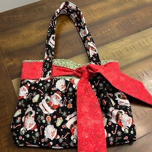 Handmade Christmas Purse with Santa and candy canes